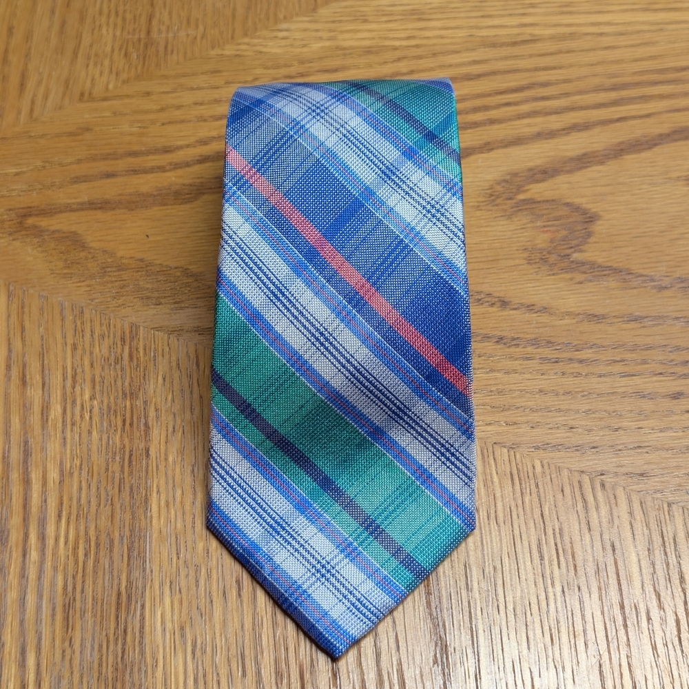 Nautica Blue and Green Plaid Tie